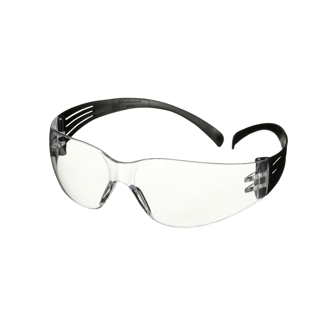 Óculos de Segurança 3M™ SecureFit™ Série 100 SF101AF-BLK – Haste Preta, Lente Transparente Antiembaçante/Antirrisco, 20 unidades/caixa