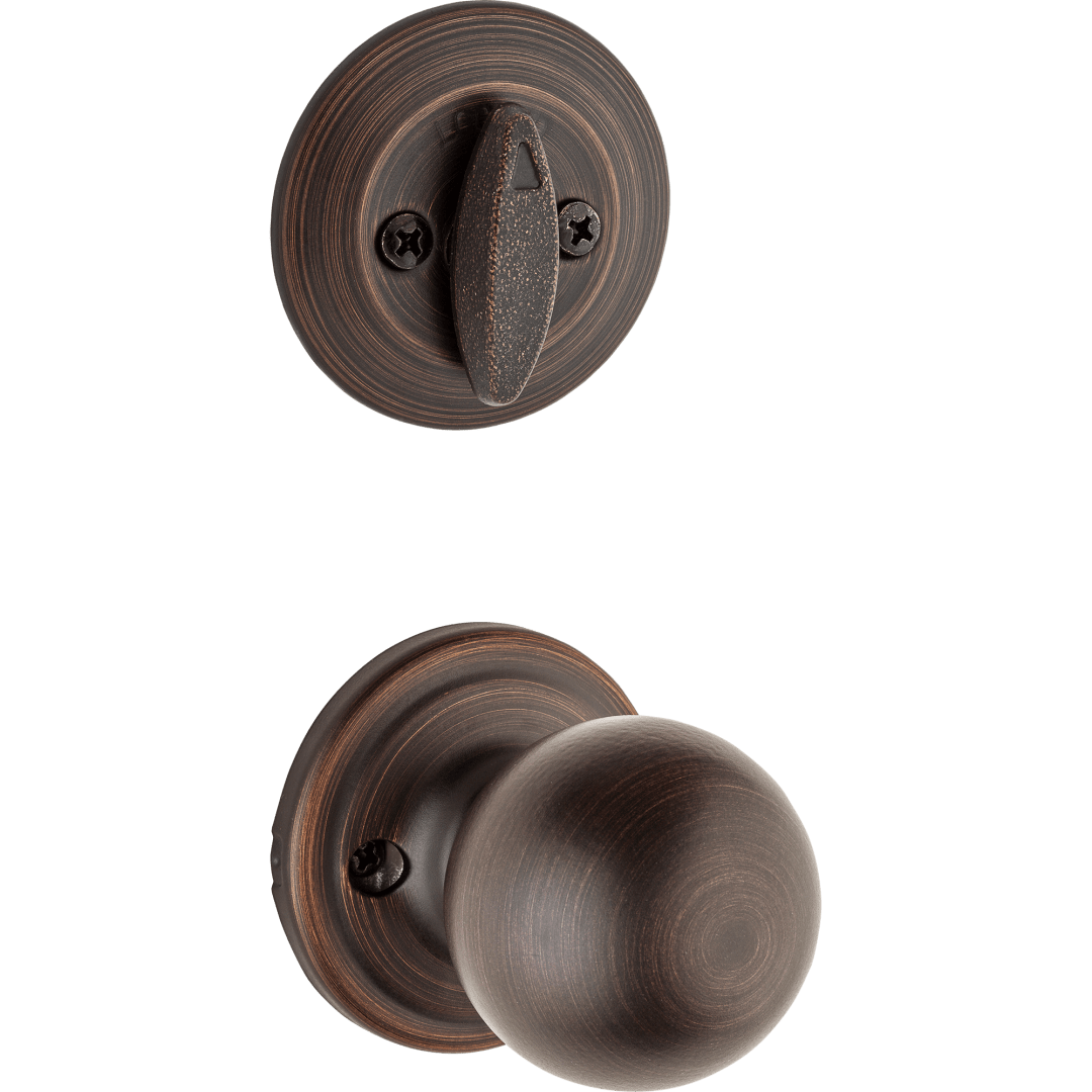 604 Single Cylinder Interior Pack w/Circa Knob for Kwikset Series Handlesets in Venetian Bronze