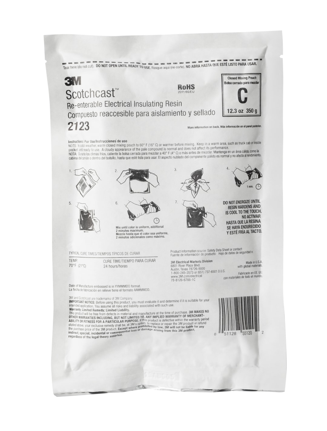 3M ™ Scotchcast ™ Ľahký dávkovač živice 2123, veľkosť C, 364 ml, bulk