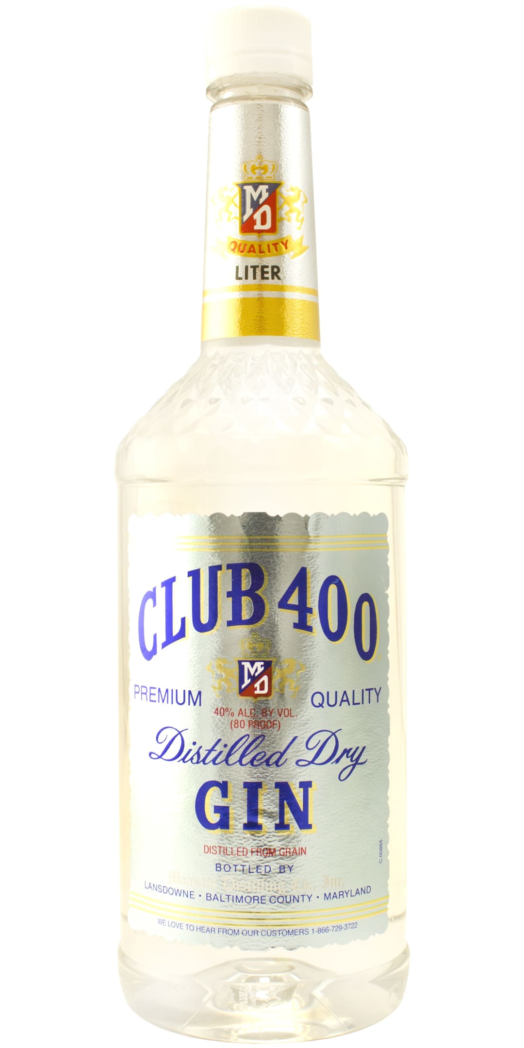 Club 400 Dry Gin 1l 80 Proof