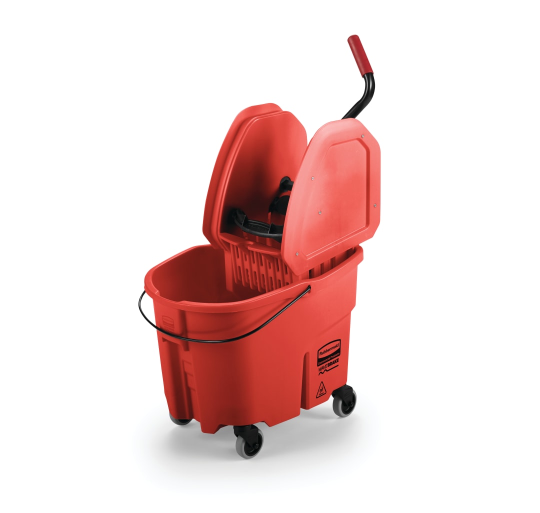 WaveBrake® 35-Quart Down Press Bucket and Wringer, Red