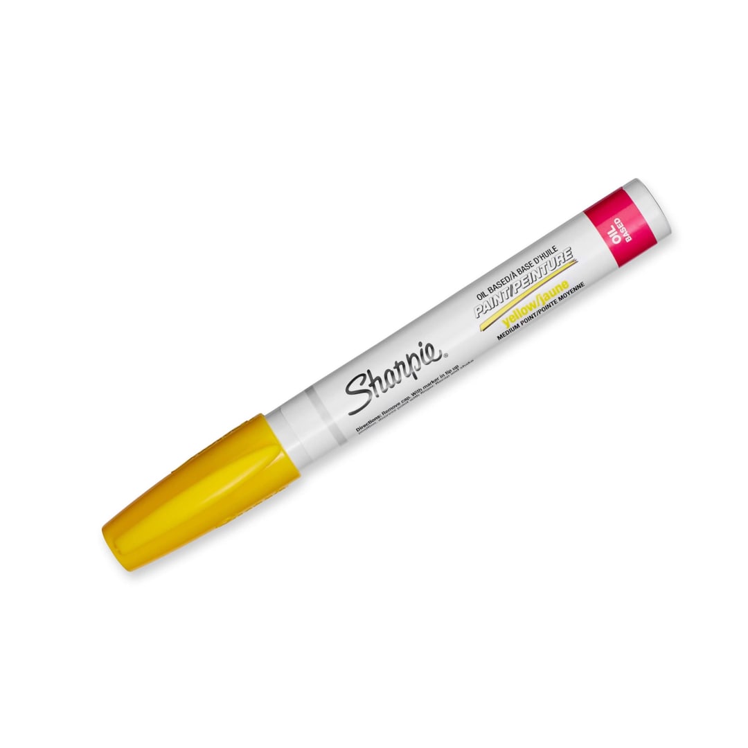 Sharpie® Oil-Based Paint Marker, Medium Point, Yellow, 1 Count - Great for Rock Painting
