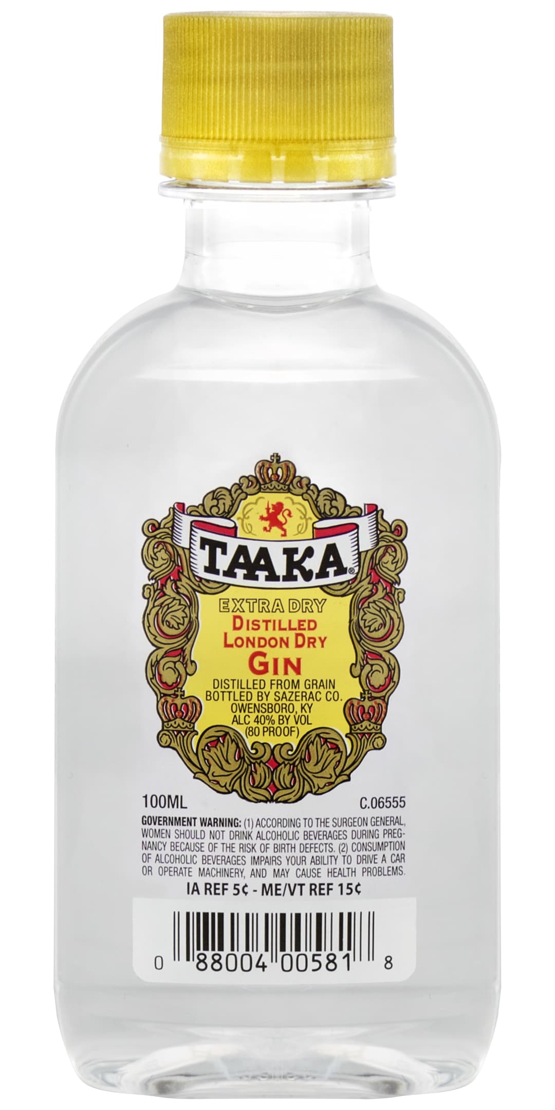 Taaka Extra Dry Distilled London Dry Gin 100ml 80 Proof