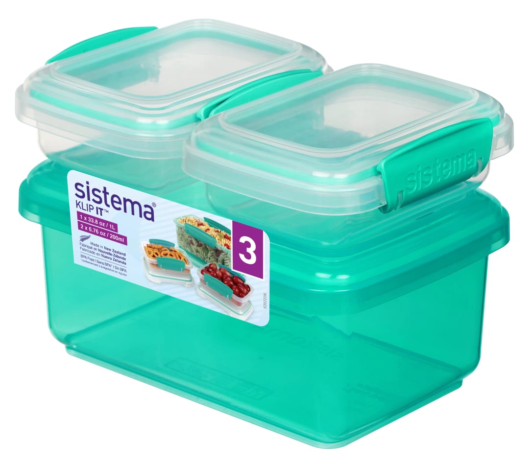 1L RECT / 200ML BP TRI- MTEAL