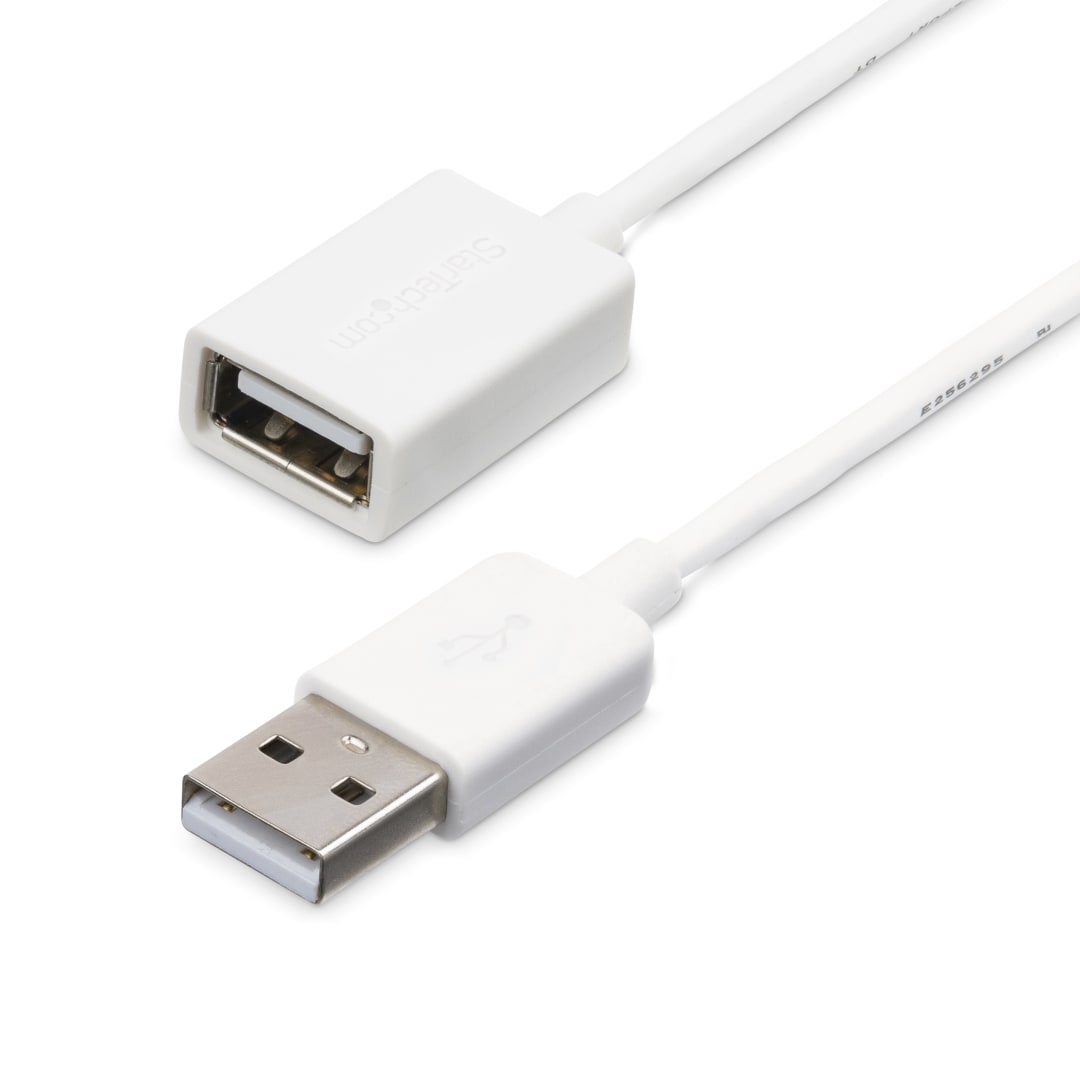 White 2 m USB Extension Cable