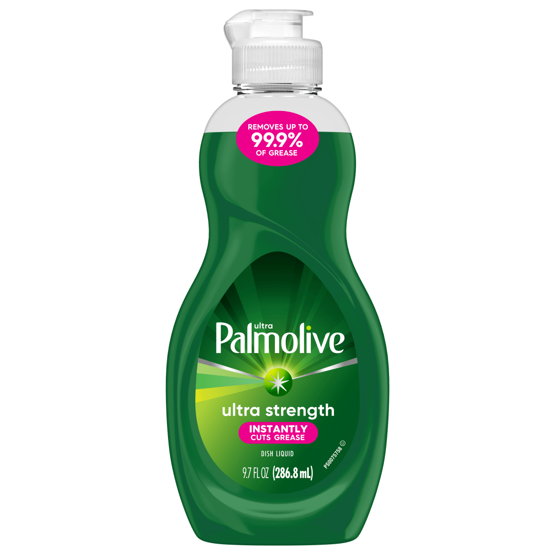 Palmolive Ultra Strength Liquid Dish Soap, Cuts Grease and Grime, No Soaking Needed, Powerful on Plastics, Dishwashing Liquid, 9.7 fl oz Bottle