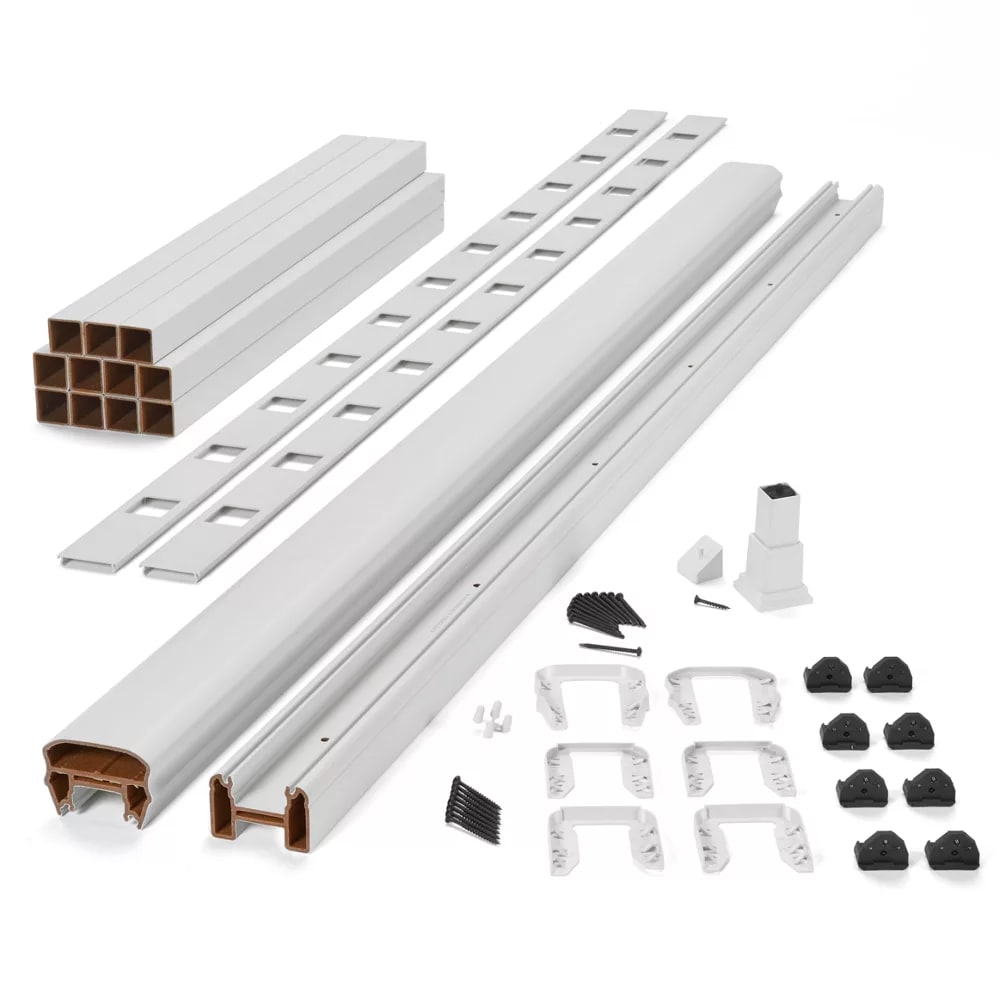 6-ft x 36-in Transcend Stair Rail Kit with Composite Balusters - Classic White Full Span