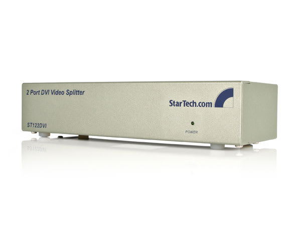 2 Port DVI Video Splitter/Dist Amplif