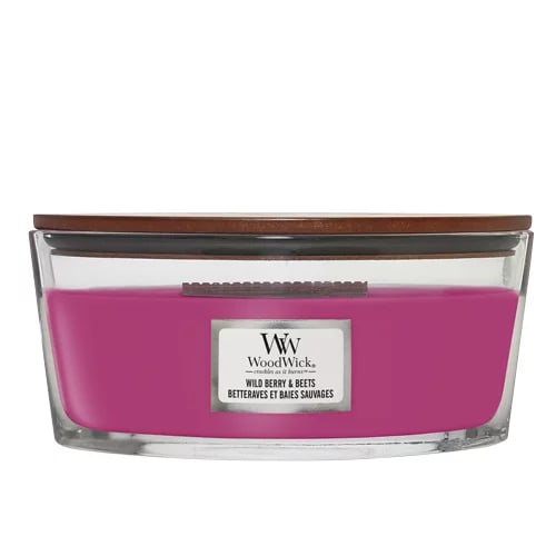 WoodWick Ellipse Vela perfumada mecha crepitante | Bayas silvestres y remolacha | Hasta 50 horas de duración