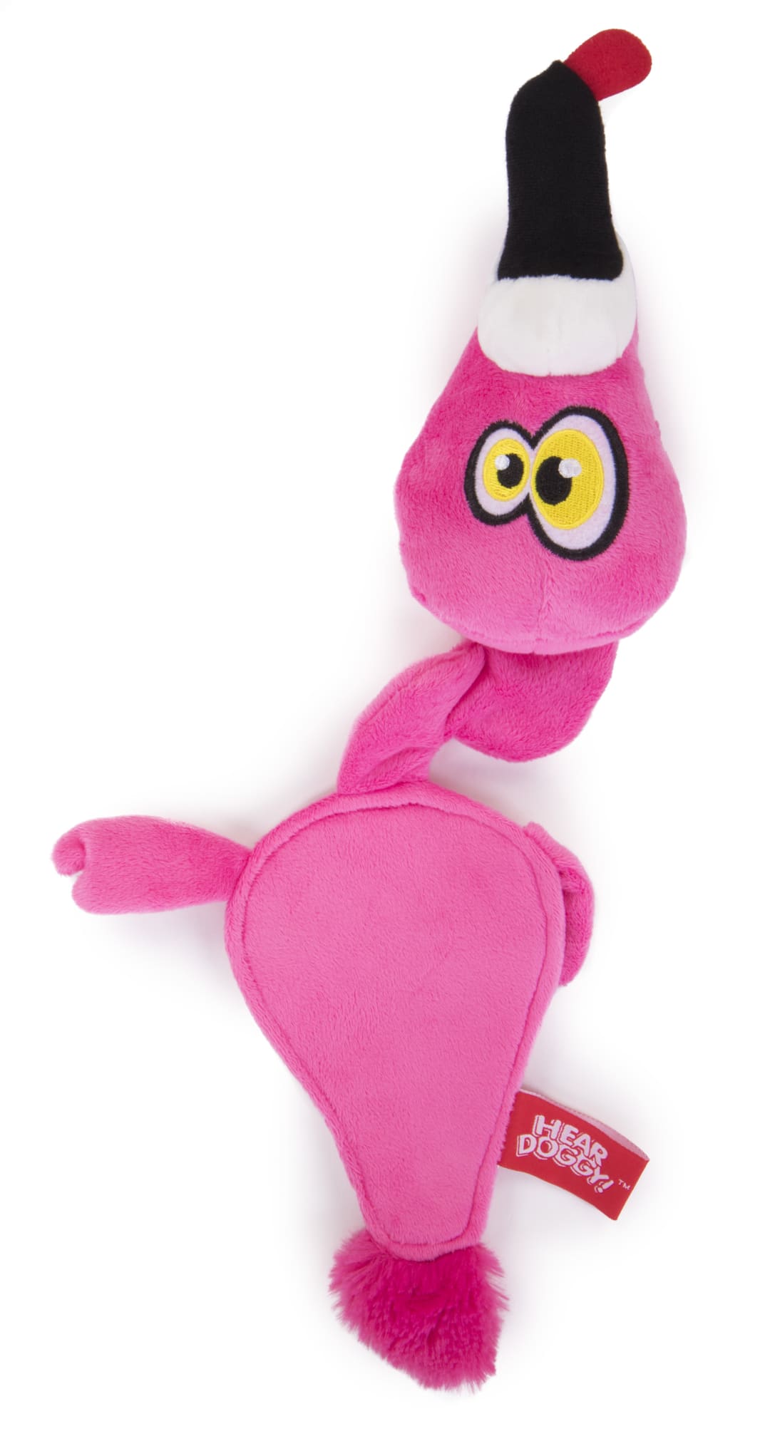 HEAR DOGGY! Flattie Flamingo Silent Squeak Plush Dog Toy