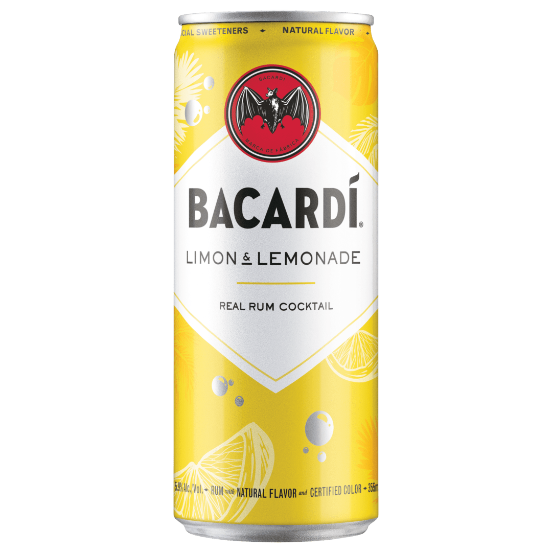 Bacardi Limon & Lemonade Ready To Drink Real Rum Cocktail, Gluten Free 5.9% 355mL