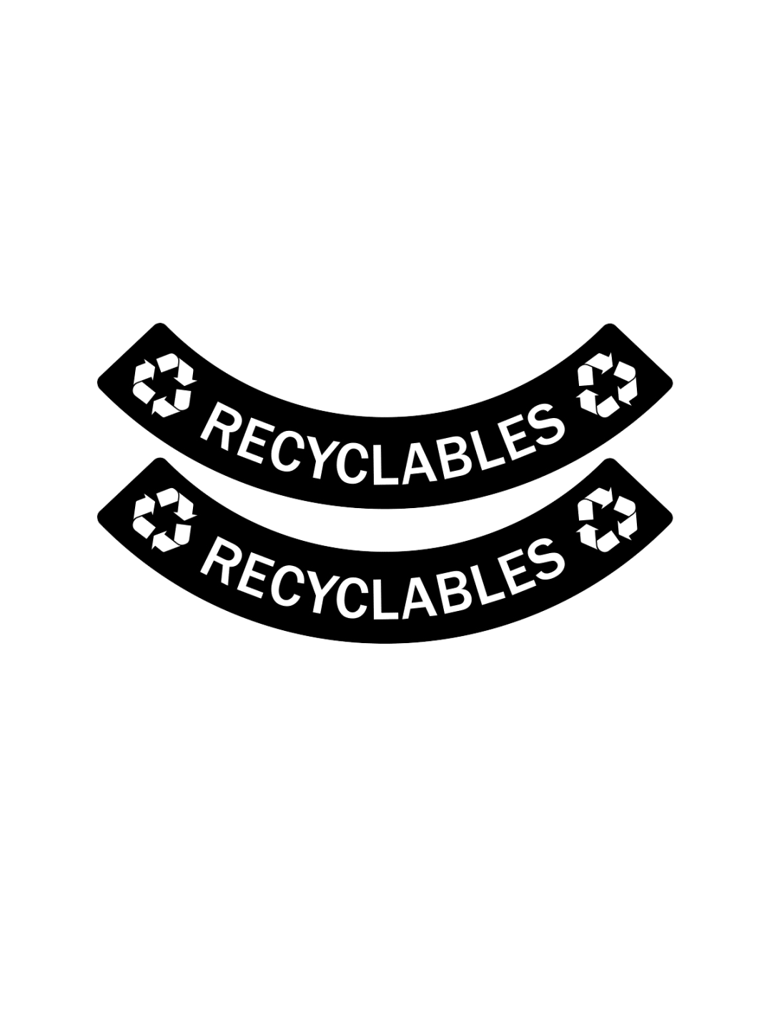  EVOLVE - Label - Ellipse &amp; Cube - Recyclables - Mixed - Black-White