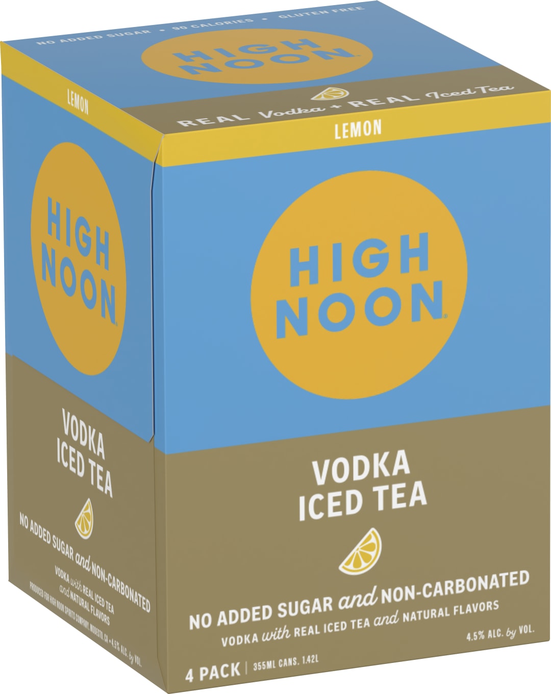 High Noon Vodka Hard Tea Lemon 4 Pack 355ml Cans