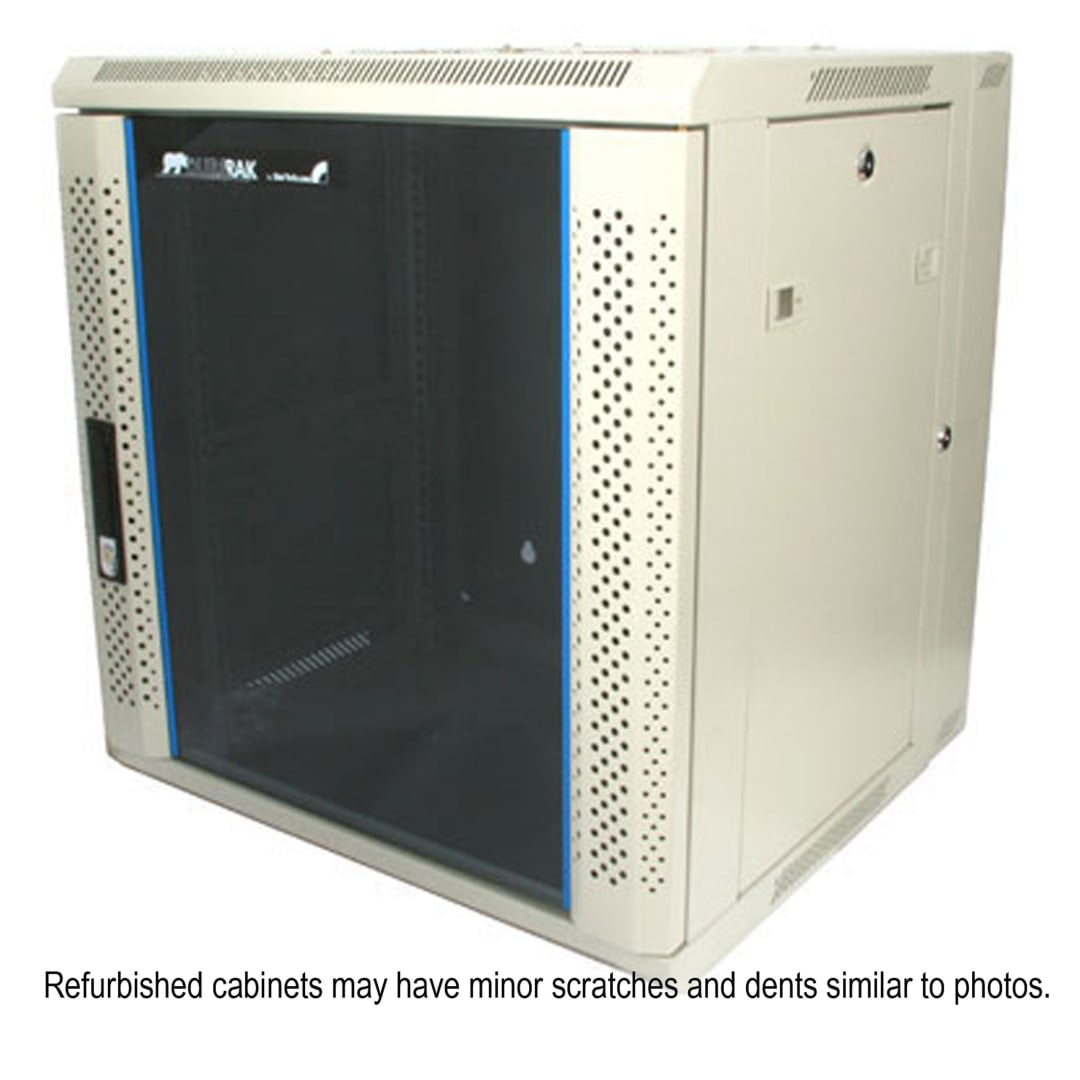 Refurbished 12U Beige Hinged Wall Mount Cabinet w/ Glass