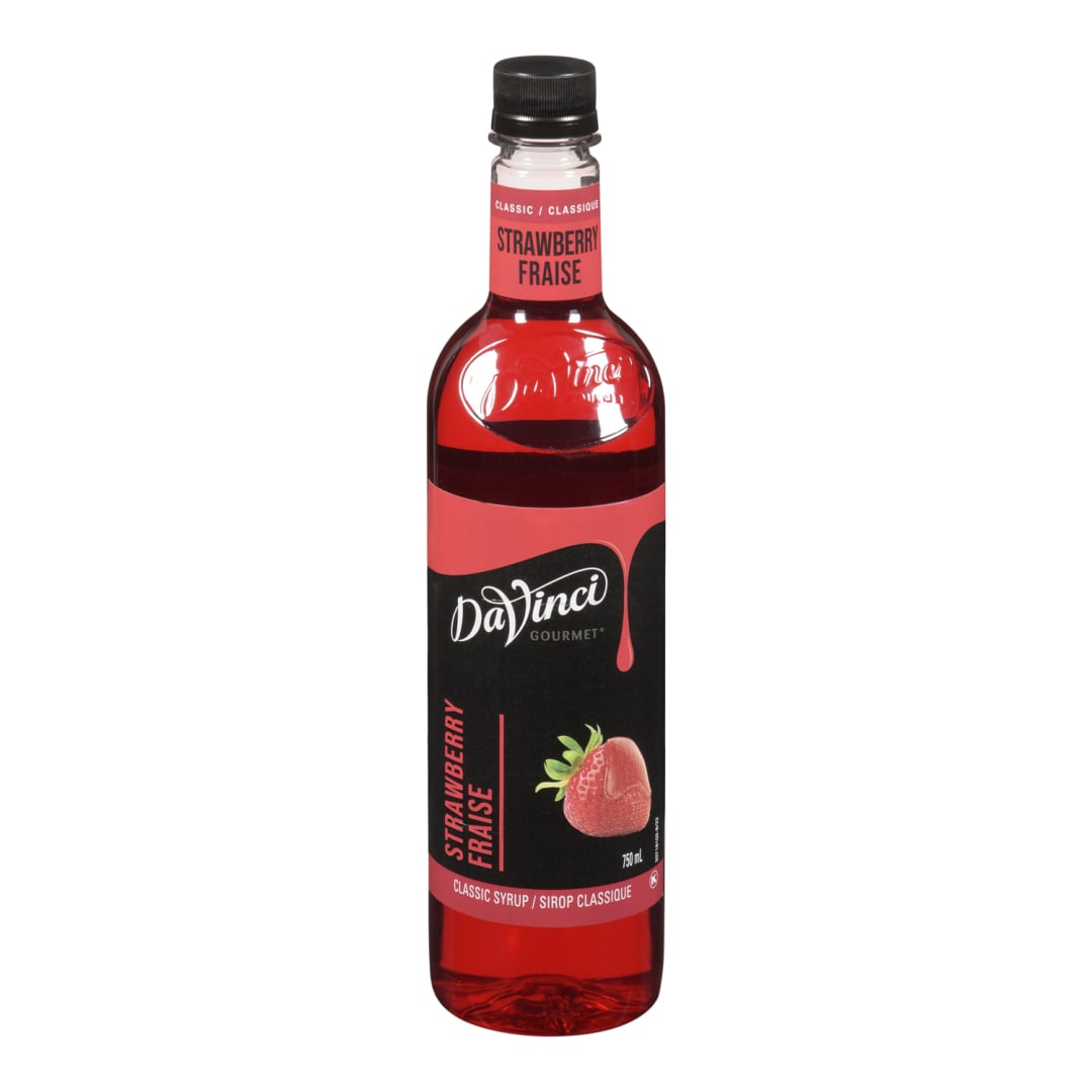 DaVinci Gourmet Strawberry Syrup, Plastic Bottle, Classic, 4 x 750 mL