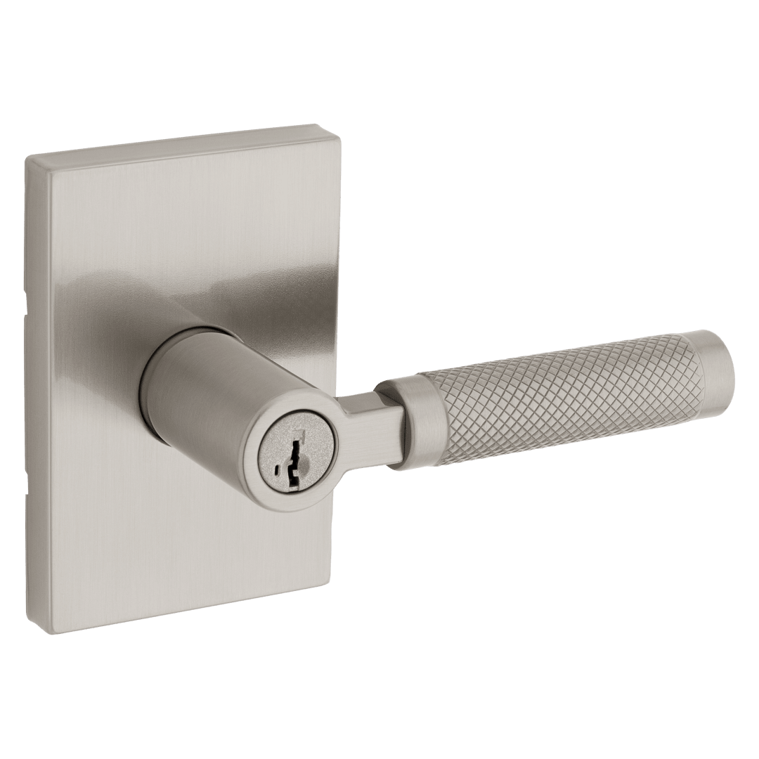 Prava Keyed Entry Lever featuring SmartKey Security™ in Satin Nickel