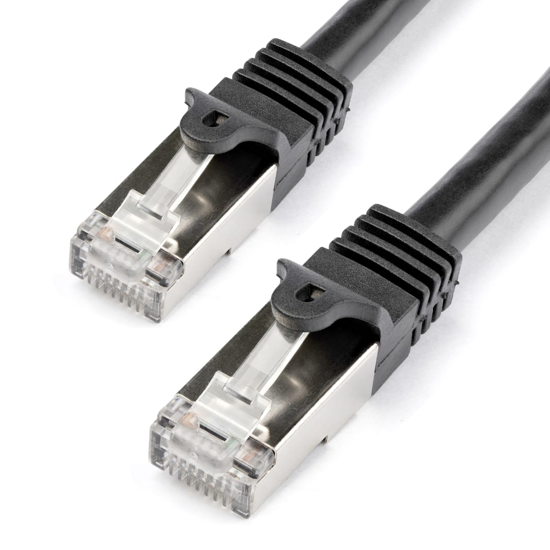 1m Black Cat6 Shielded Gigabit Network Cable