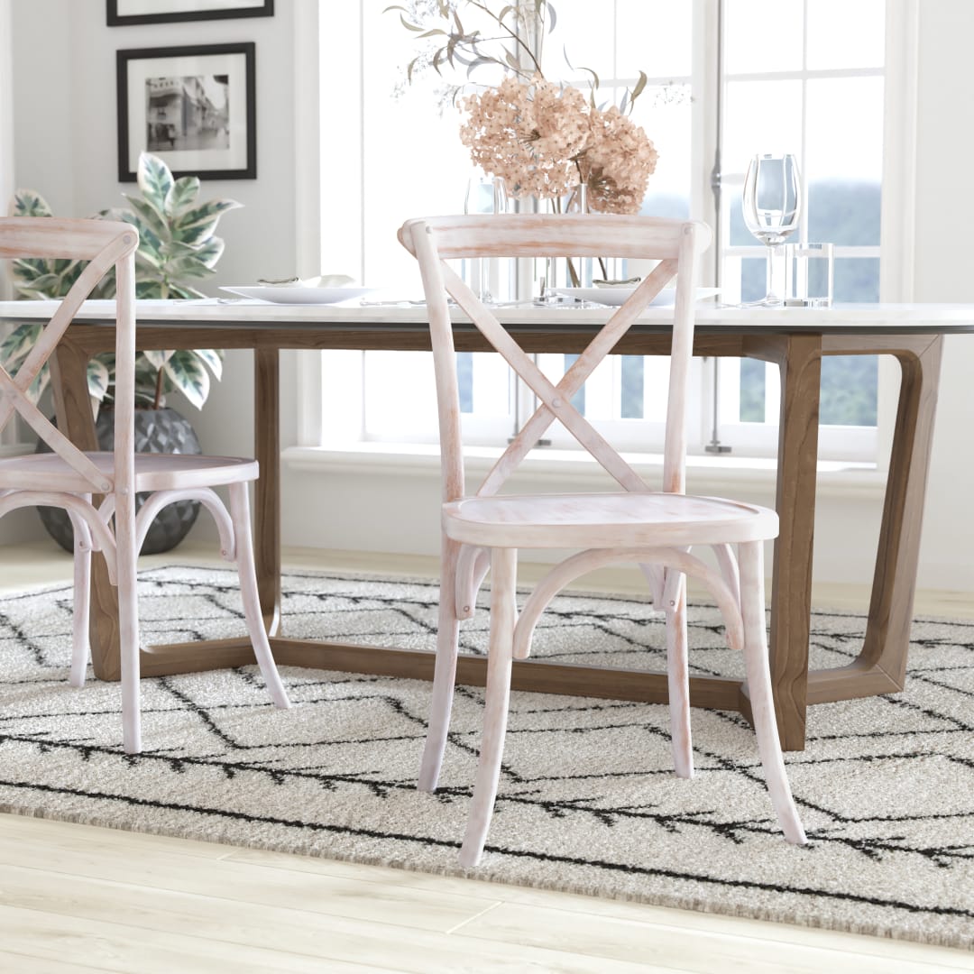Advantage Hand Stained Lime Wash X-Back Chair