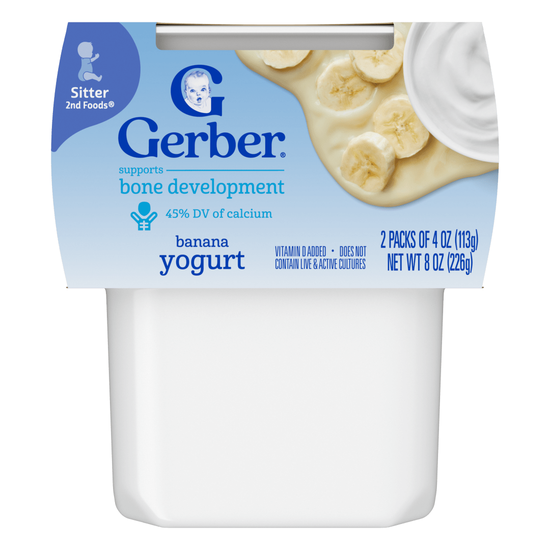 Gerber Stage 2 Baby Food, Banana Yogurt Puree Tubs, Baby Puree, 2PK