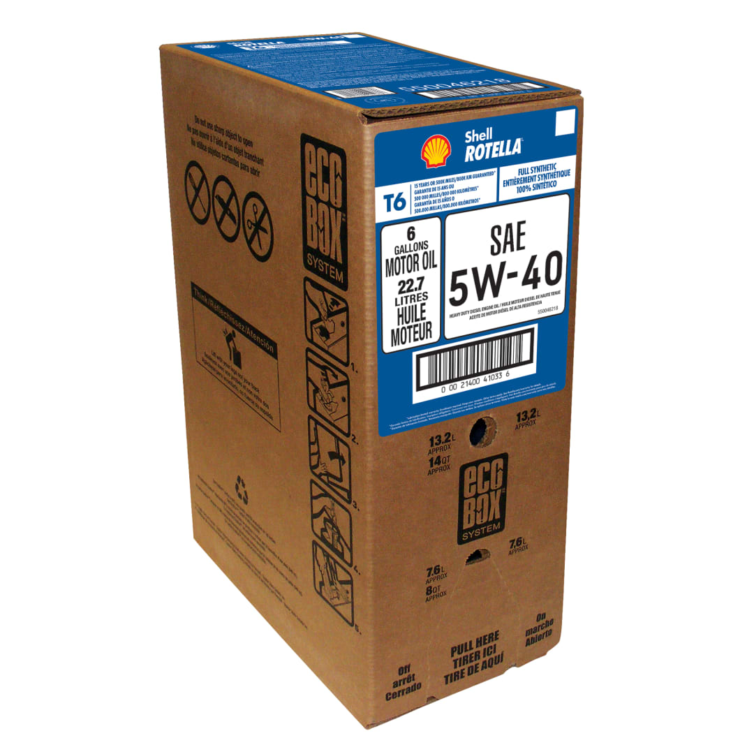 Shell Rotella T6 5W-40 Diesel Engine Oil, 24 Quart Ecobox (Case of 24)