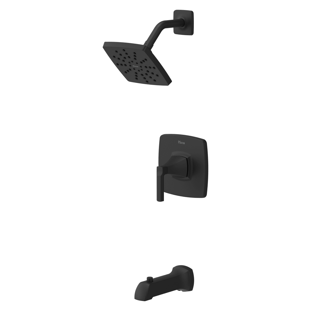 Vaneri Tub & ShowerTrim with Valve in Matte Black