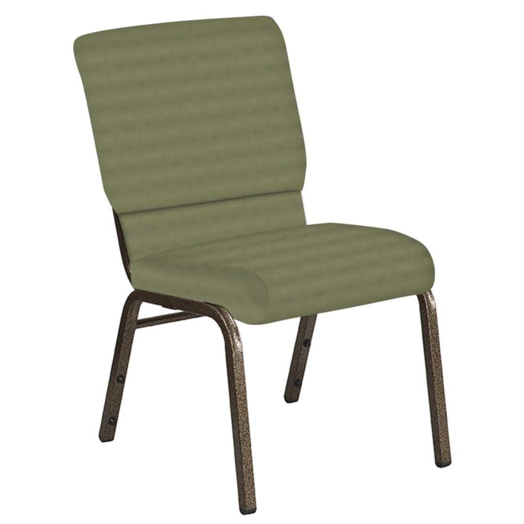 18.5''W Church Chair in Harmony Sea Green Fabric - Gold Vein Frame
