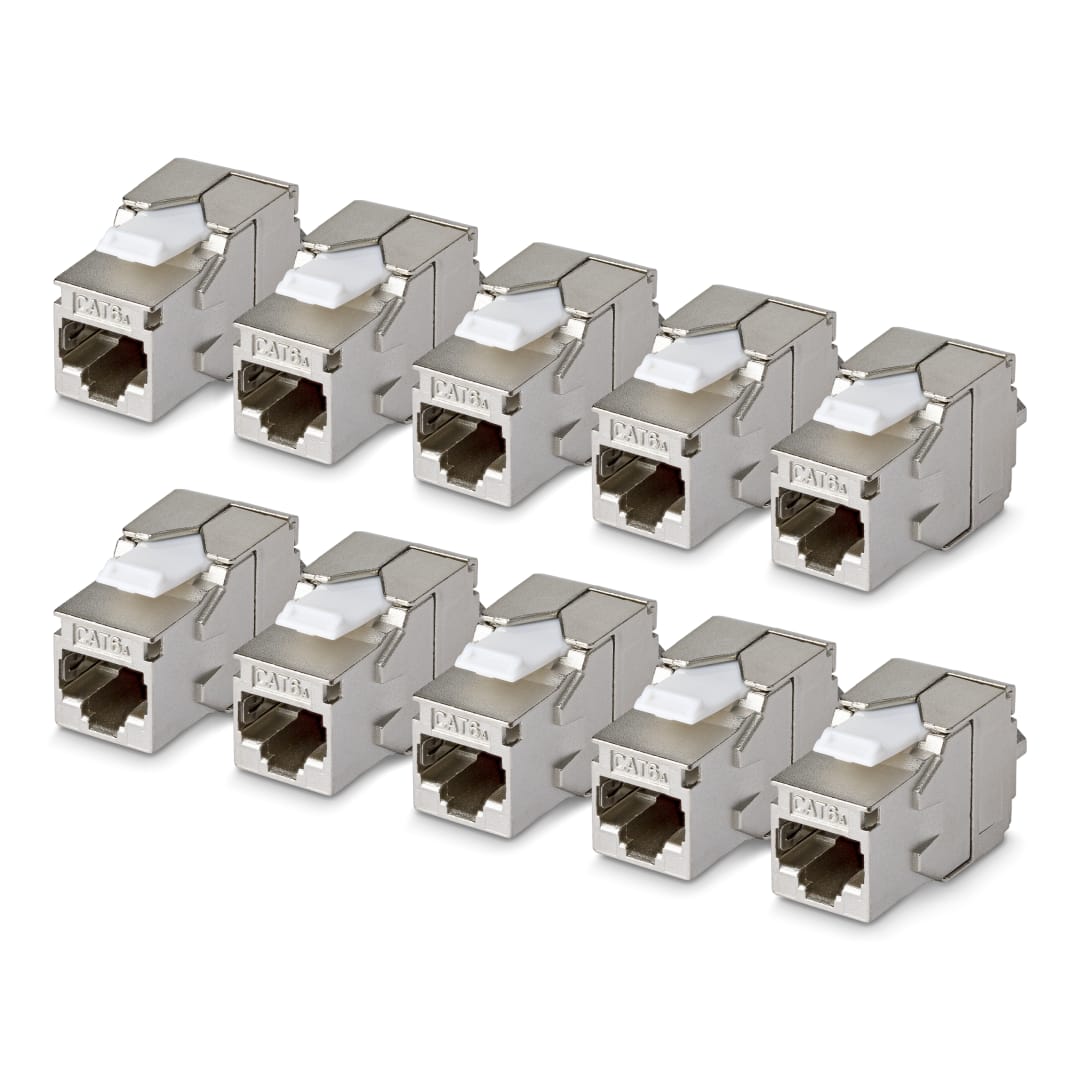 Cat6A Shielded 180 Degree Toolless Keystone, 10 pack