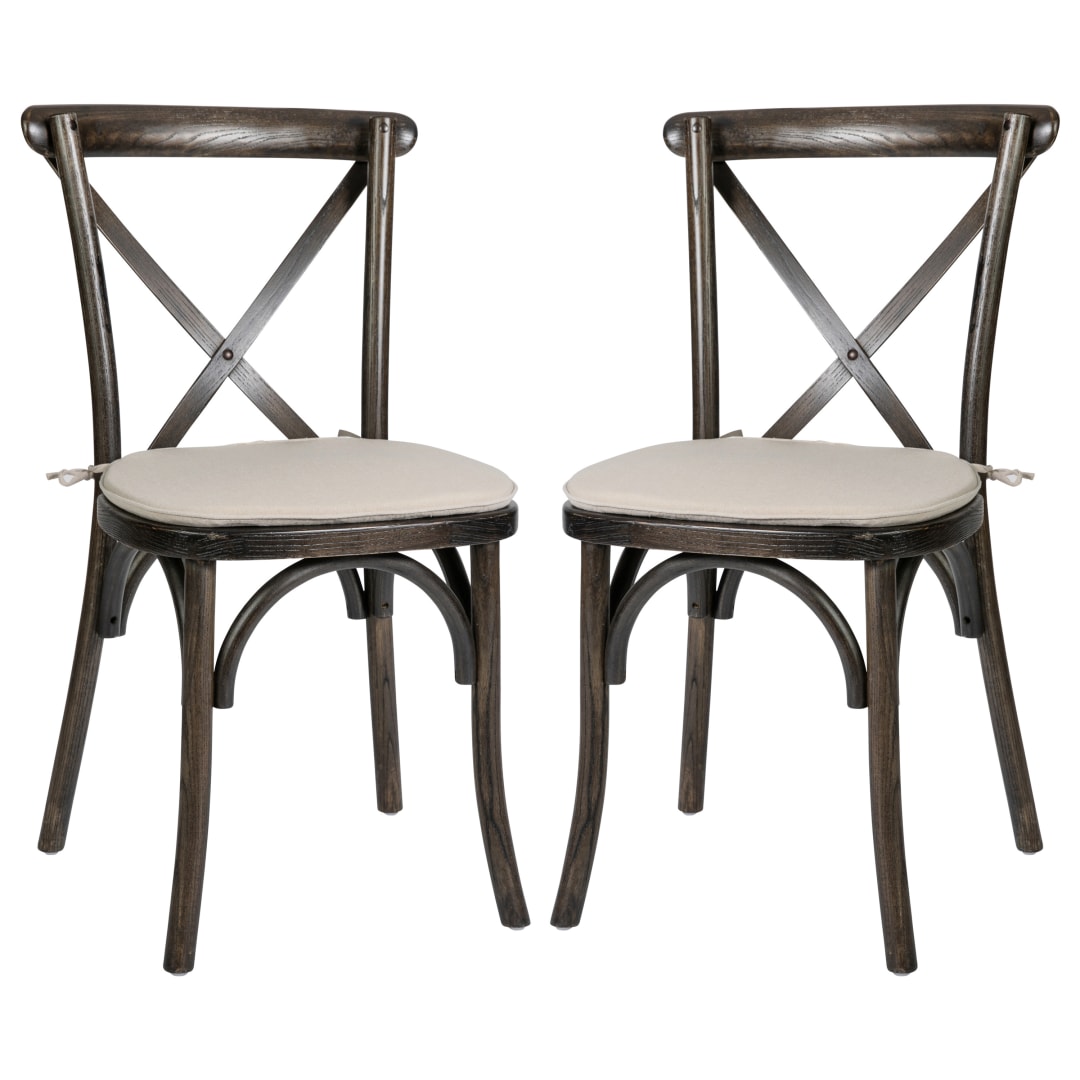 2 Pk. HERCULES Series Early American Cross Back Chair with Cushion