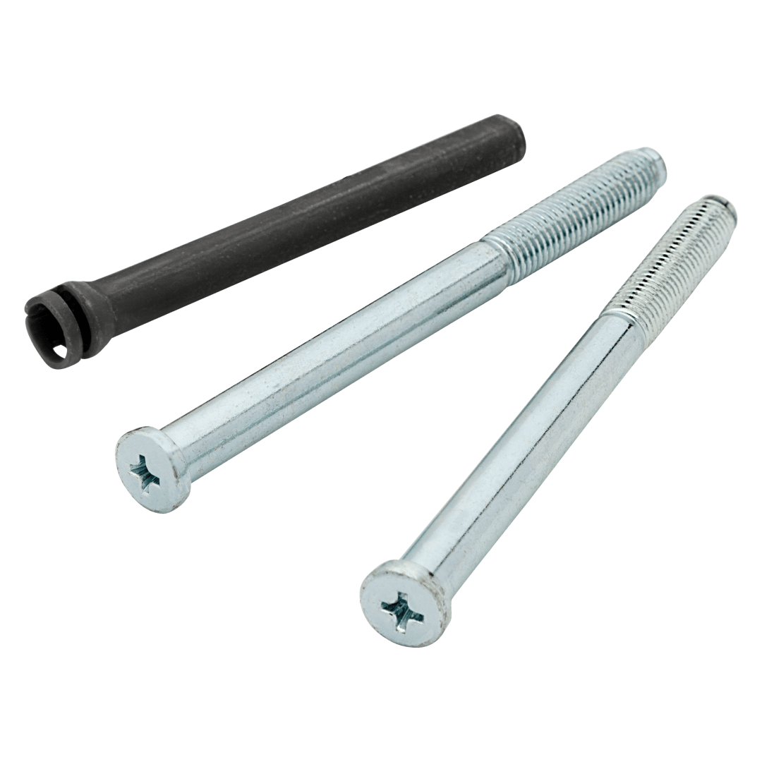 Deadbolt Mounting Screws for Thick Door w/ Spindle Extender in Polished Chrome or Satin Chrome Finish