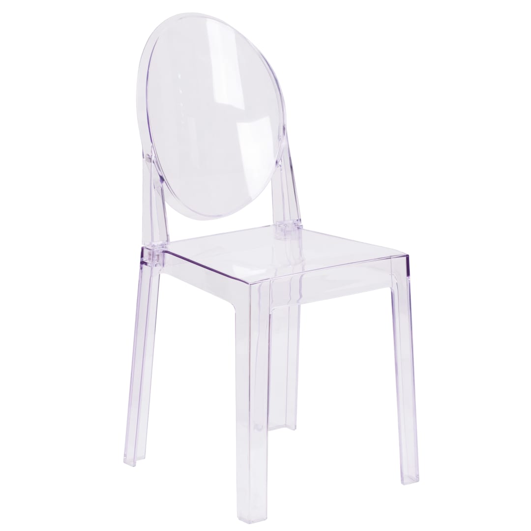 Revna Ghost Chair with Oval Back in Revna Transparent Crystal