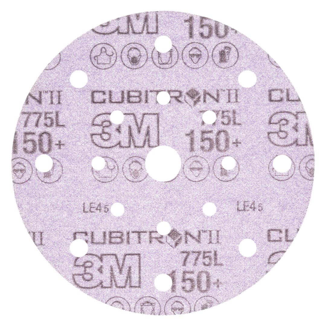 3M™ Cubitron™ II Hookit™ 775L Film Disk, 150+ 3MIL, 152.4 mm x NH, 17HL, Die 600FL, 50/Carton, 250 ea/Case