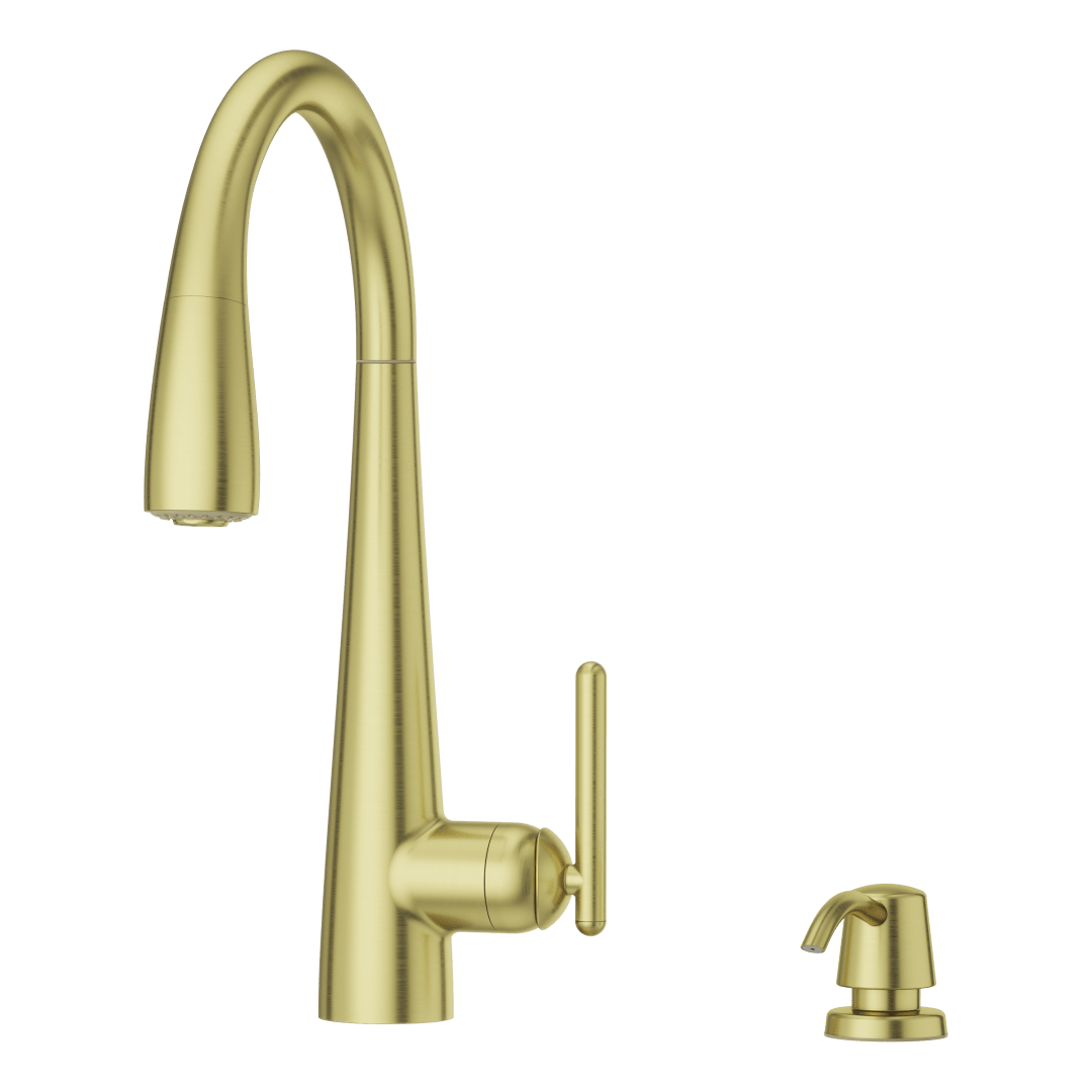 Lita 1-Handle Pull-Down Kitchen Faucet in Brushed Gold