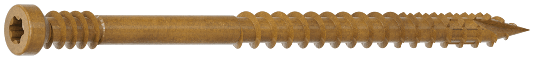 Simpson Strong-Tie FT07212R400 Finish Trim Screw — #7 x 2-1/2 in. T10, Trim-Head, Quik Guard®, Tan (400-Qty)