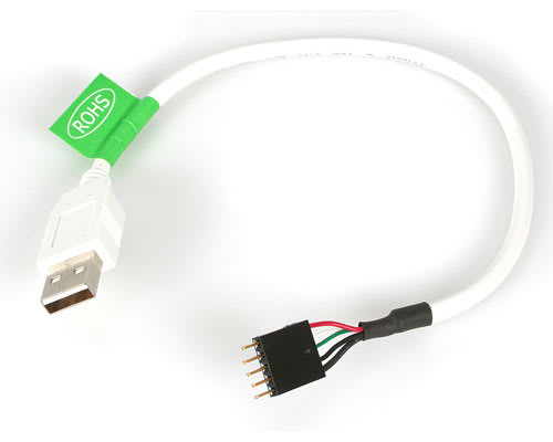 12" USB A Male to USB Header Male Cable