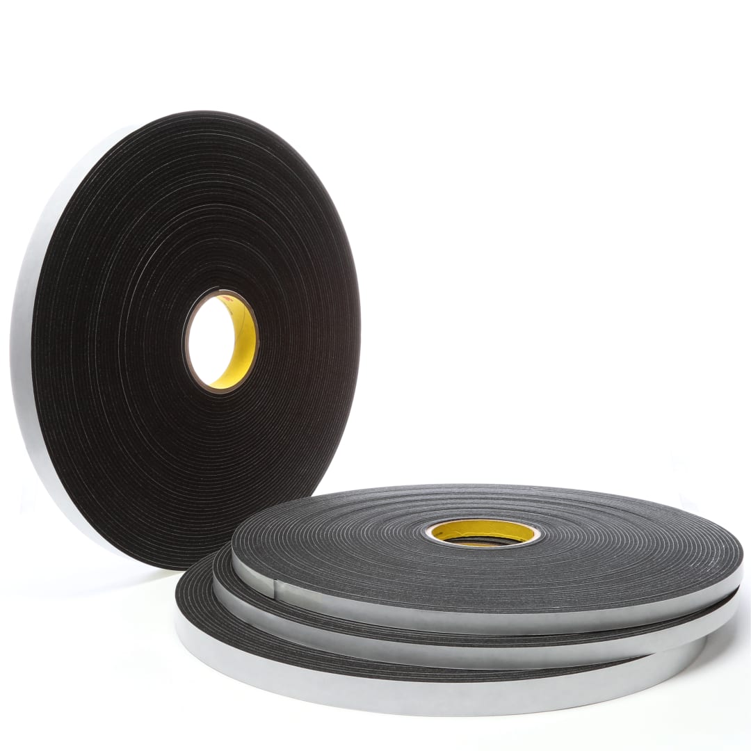 3M™ Vinil Köpük Bant 4508 Siyah, 1 in x 36 yd, kutu başına 9 adet
