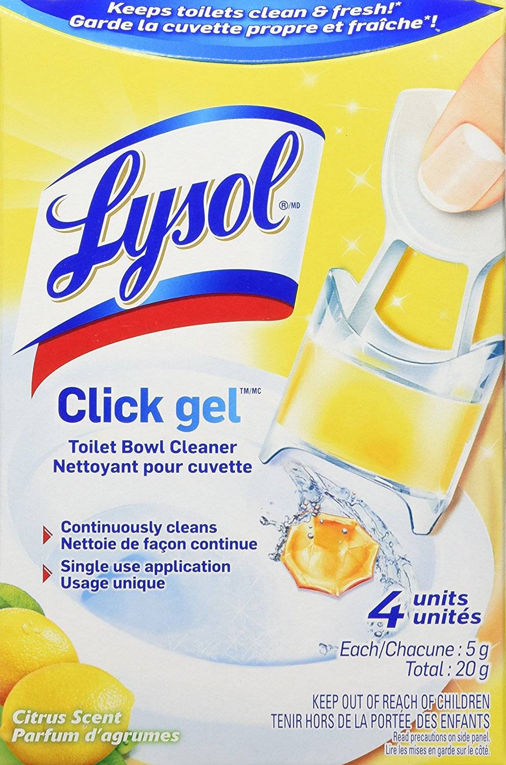 LYSOL® Click Gel Toilet Bowl Cleaner -  Citrus 5/4 ct.