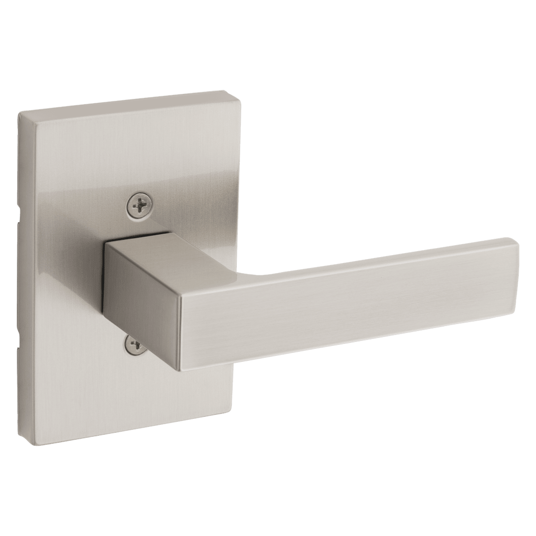 Singapore Half Dummy Lever w/ Rectangular Rose in Satin Nickel