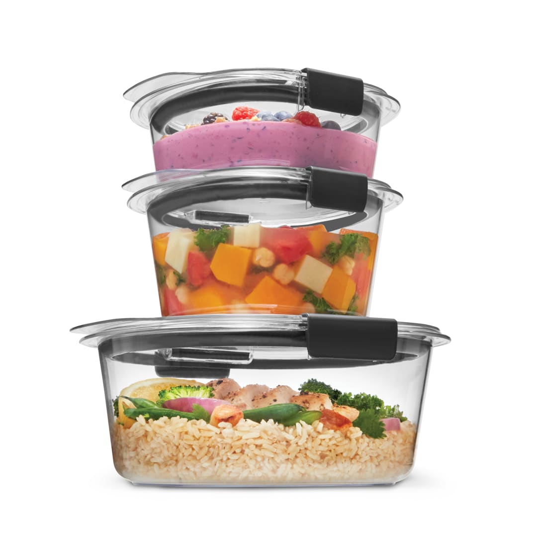 Récipients de rangement pour aliments Rubbermaid Brilliance, ensemble de 6 pièces