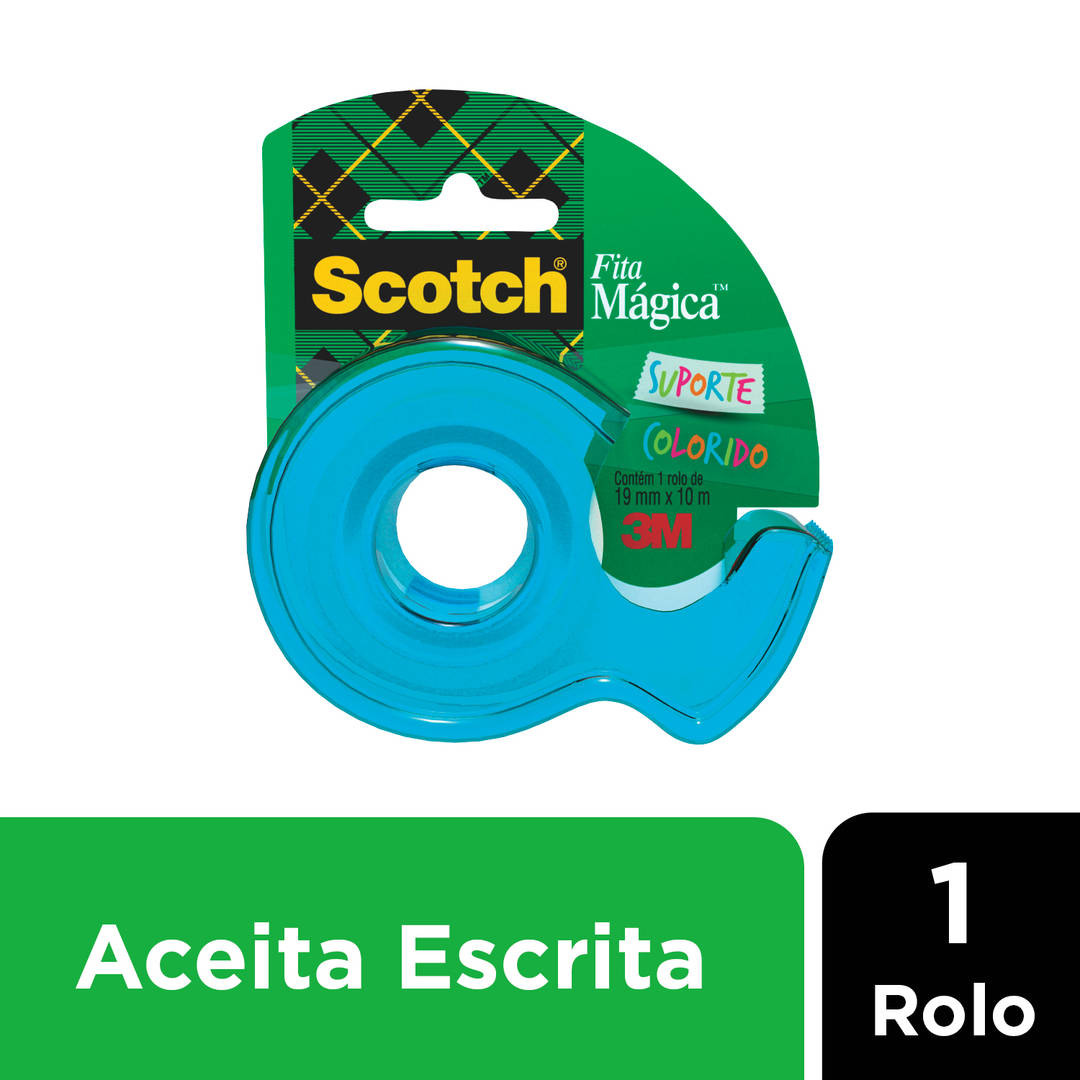 Fita Mágica Scotch® Suporte Colorido, Azul, 19 mm x 10 m