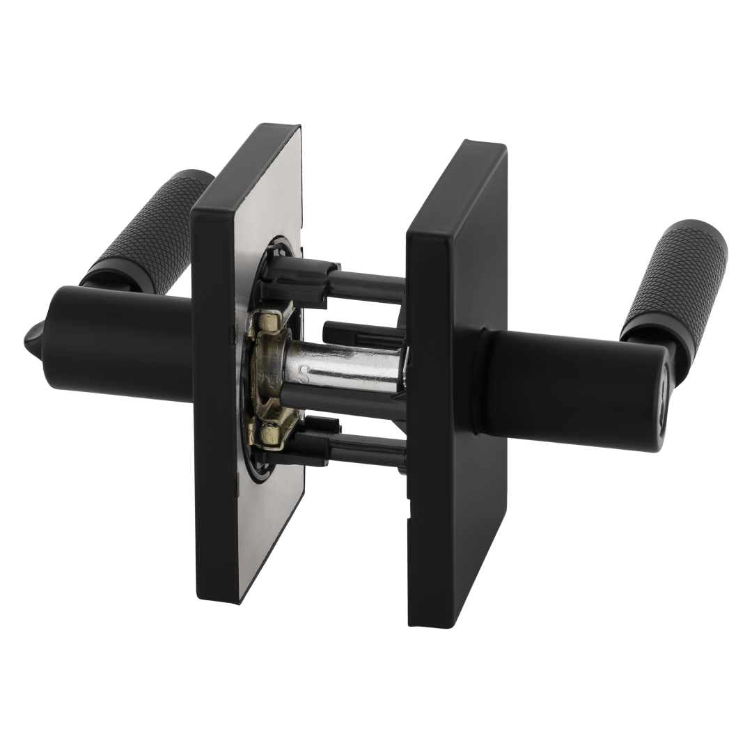 Prava Keyed Entry Lever featuring SmartKey Security™ in Matte Black