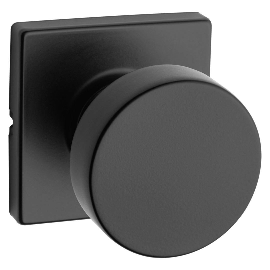 Pismo Square Hall/Closet Door Knob in Matte Black