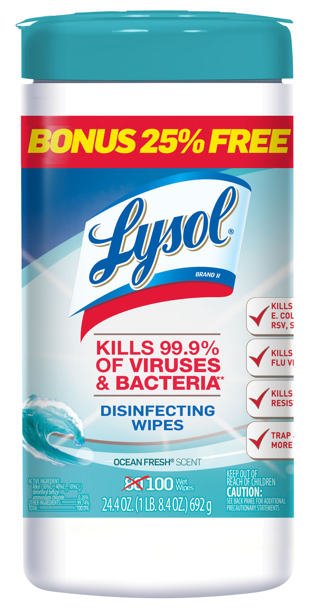 LYSOL® Disinfecting Wipes - Ocean Fresh® 6/(80+20) ct.