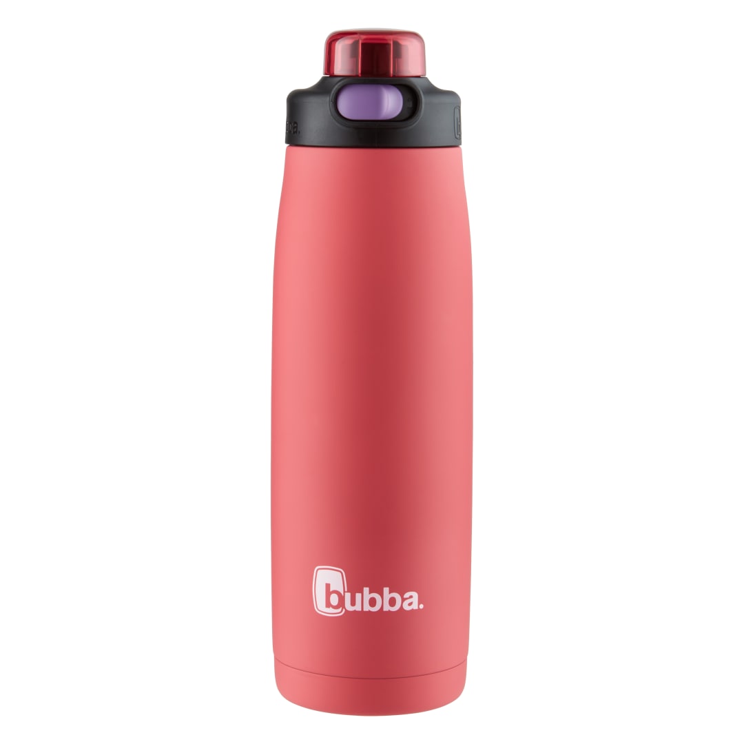 bubba® Radiant Stainless Steel Water Bottle with Push-Button Chug Lid 24oz., Electric Berry Rubberized