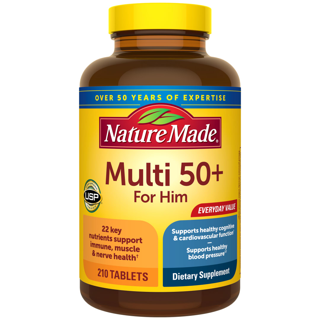 Nature Made Multivitamin for Men Over 50, Mens Multivitamins 50 Plus, Daily Nutritional Support, Nature Made Multi Vitamins, 210 Tablets, 210 Day Supply