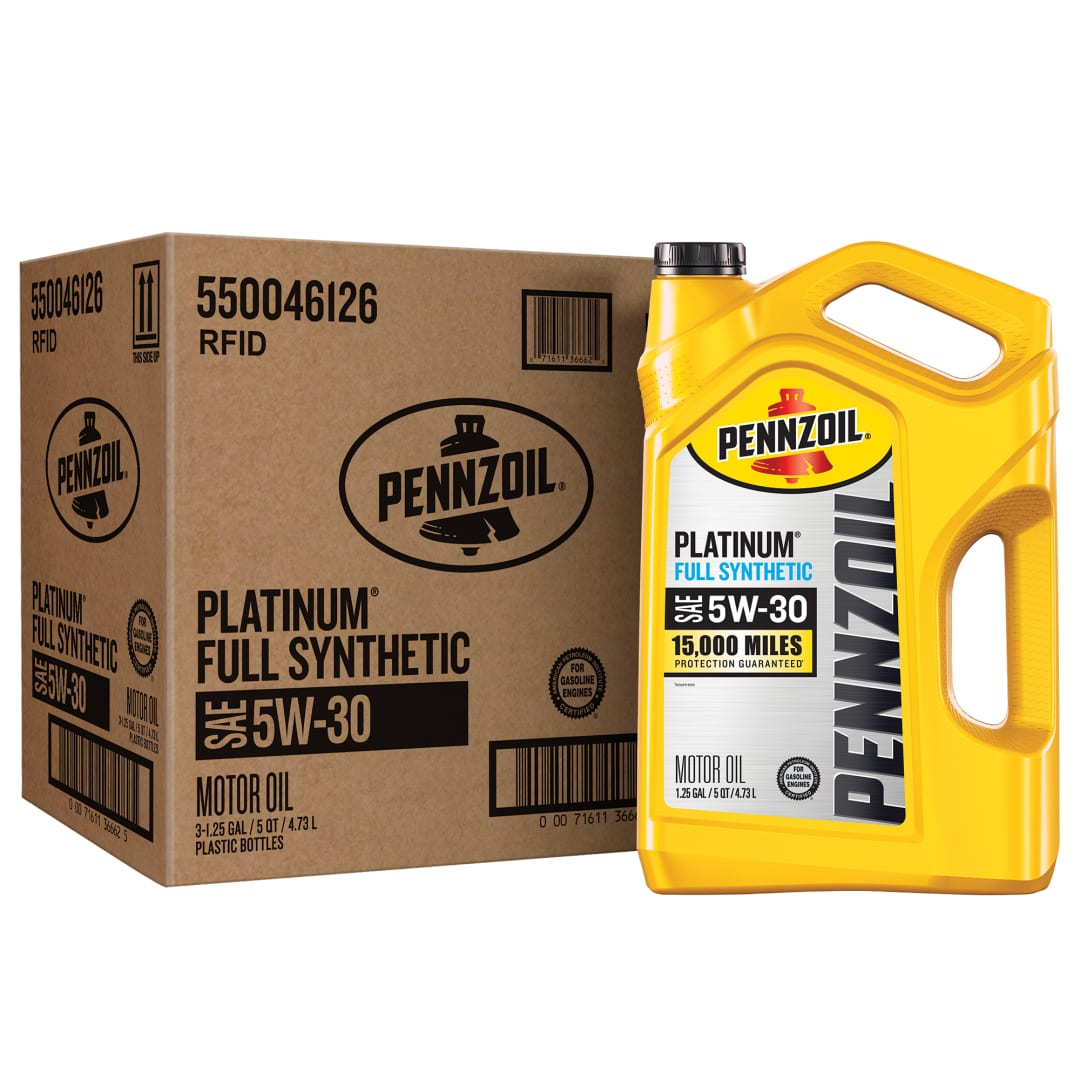 Pennzoil Platinum Full Synthetic 5W-30 Motor Oil, 5 Quart (3 Pack)