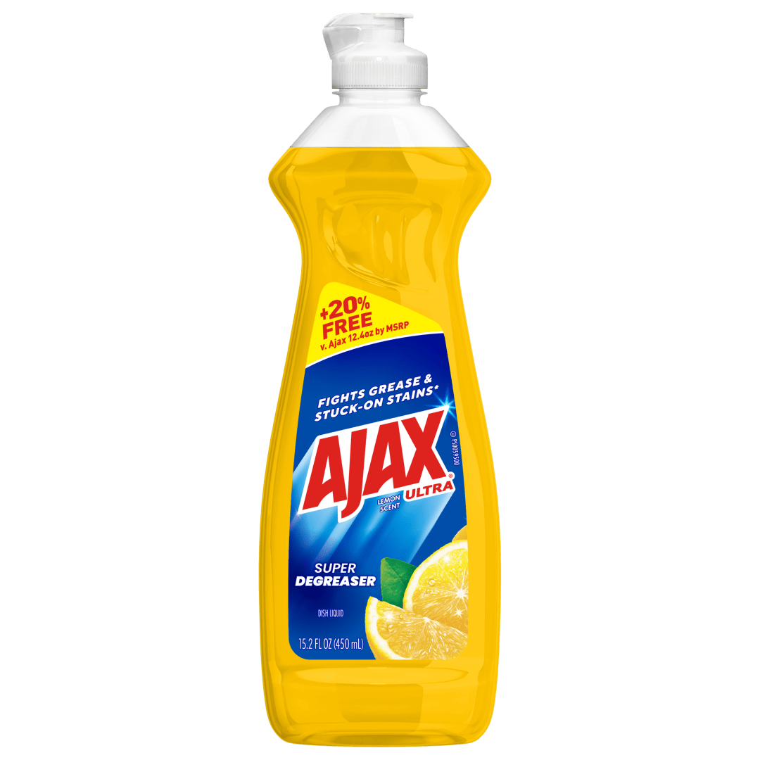 Ajax Ultra Liquid Dish Soap Lemon Scent, Super Degreaser, 15.2 oz Bottle