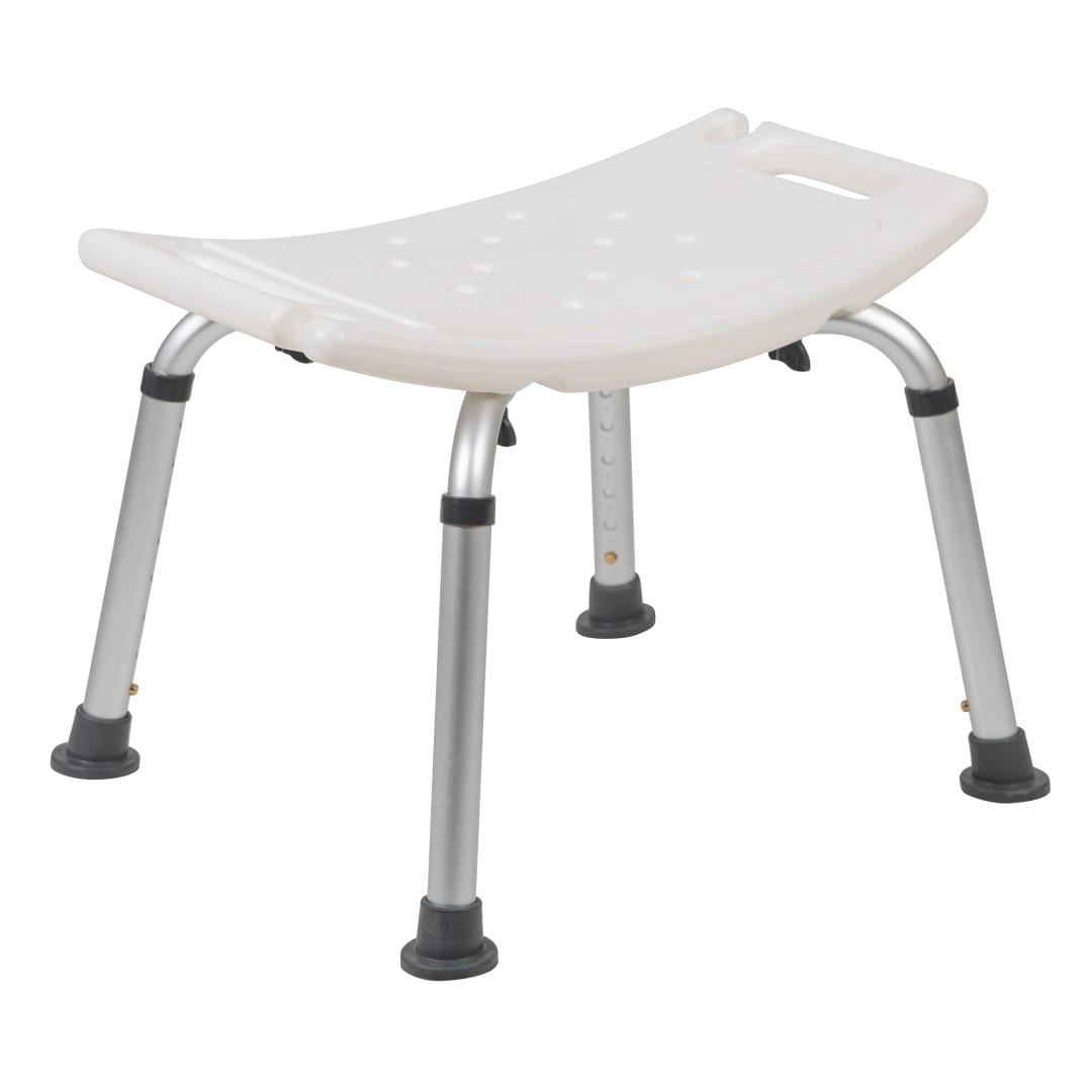 HERCULES Series Tool-Free and Quick Assembly, 300 Lb. Capacity, Adjustable White Bath &amp; Shower Chair with Non-slip Feet