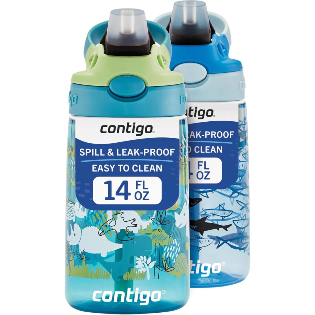 Contigo® Kids Straw Water Bottle with AUTOSPOUT® Lid, 14oz., 2 Pack