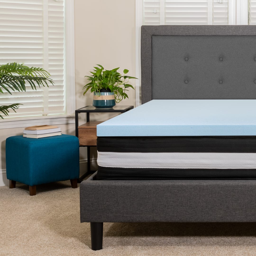 Capri Comfortable Sleep Twin 12 Inch CertiPUR-US Certified Foam Pocket Spring Mattress &amp; 2 inch Gel Memory Foam Topper Bundle