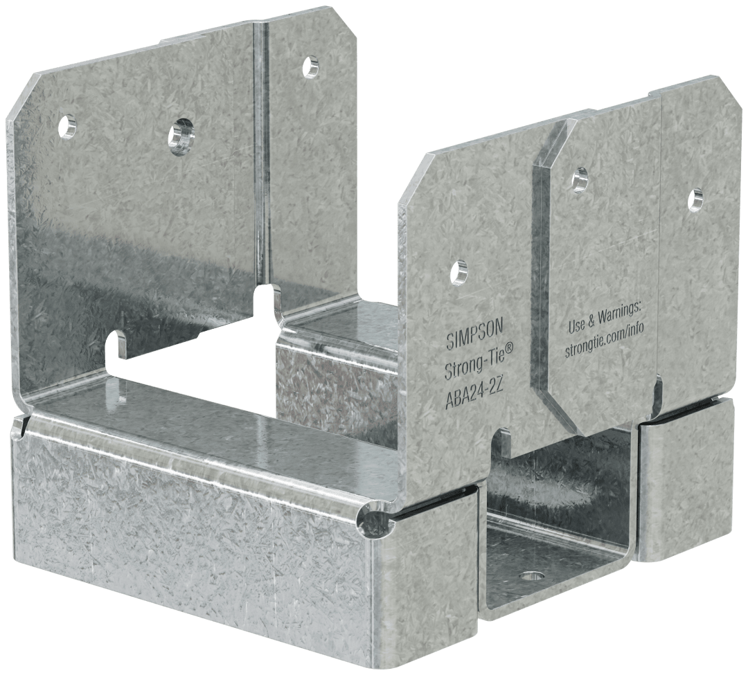 Simpson Strong-Tie ABA24-2Z ABA ZMAX® Galvanized Adjustable Standoff Post Base for Double 2x4 (Pack of 20)